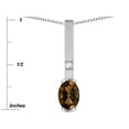 thumbnail image 4 of Star K � Oval 8x6mm Genuine Smoky Quartz Bar Pendant Necklace, 4 of 9