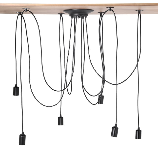 Estante de luz colgante, soporte de luz de estante de lámpara vintage industrial de 6 cabezales Solución innovadora