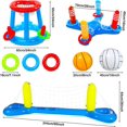 thumbnail image 3 of Inflatable Pool Float Games Set, Volleyball Net and Ball, Floating Pool Basketball Hoops Inflatable Swimming Ring Toss Game for Kids Adults Volleyball Court Summer Pool Water Sport Float Accessories, 3 of 8