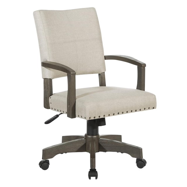 Pemberley Row Upholstered Ivory White Bankers Chair Rectangular Adjustable 26.25"W x 25.25"D x 42"H Unassembled