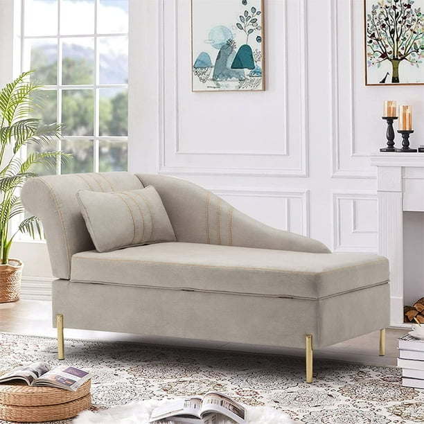 Andeworld Chaise Lounges Indoor Chair, Modern Upholstered Tufted Chaise