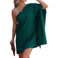 thumbnail image 1 of Txlixc Vestido corto de fiesta de club de verano con manga de murciélago suelta de un hombro para mujer Txlixc Sexy, 1 of 4