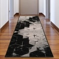 thumbnail image 5 of Custom Size Runner Rug Cubes Abstract Design Beige Color 26 or 31 inch Wide Pick Your Length Non-Slip Rubber Backing, 5 of 5