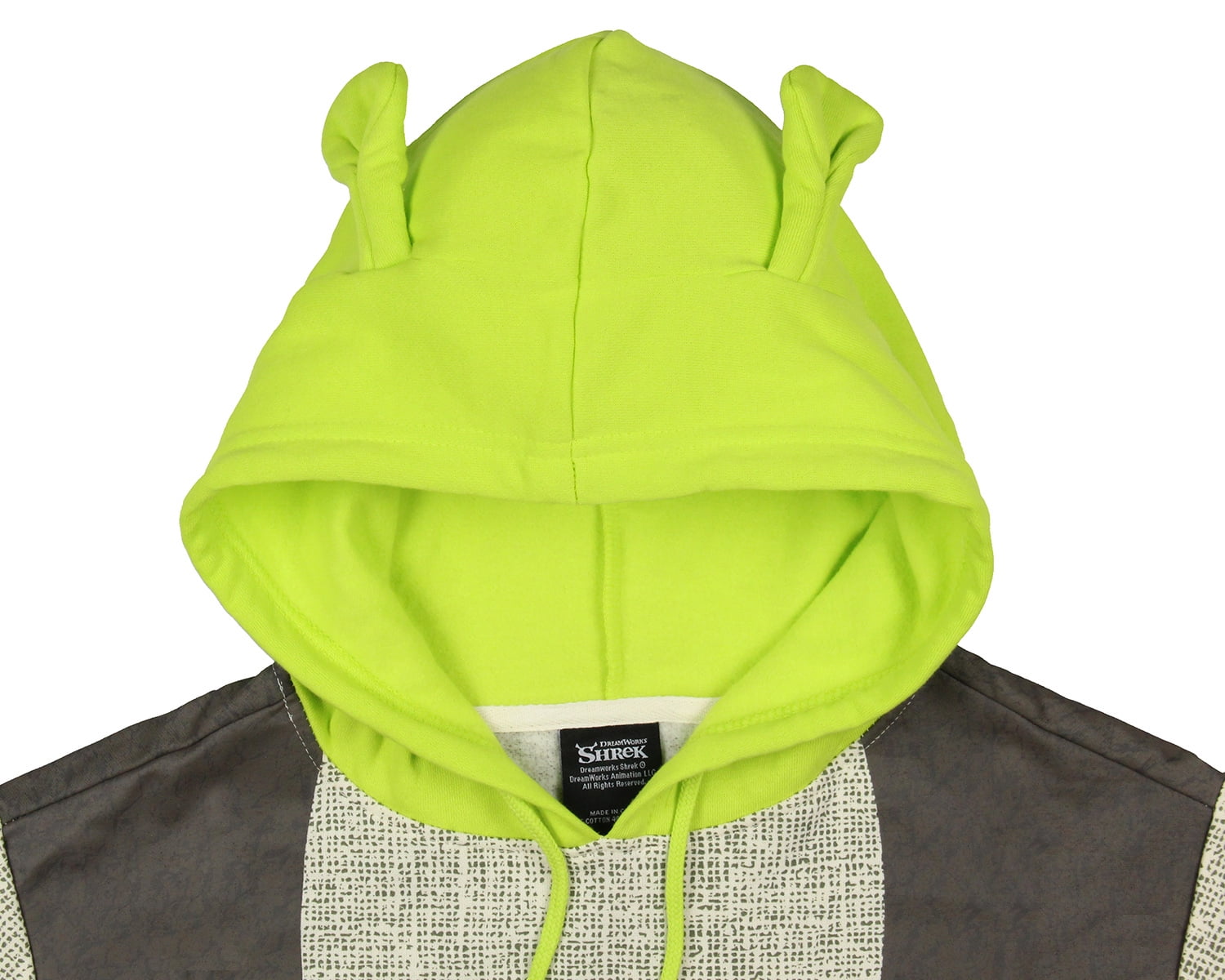 Shrek Costume Pullover Hoodie Sweatshirt With 3D Trumpet Ears On Hood