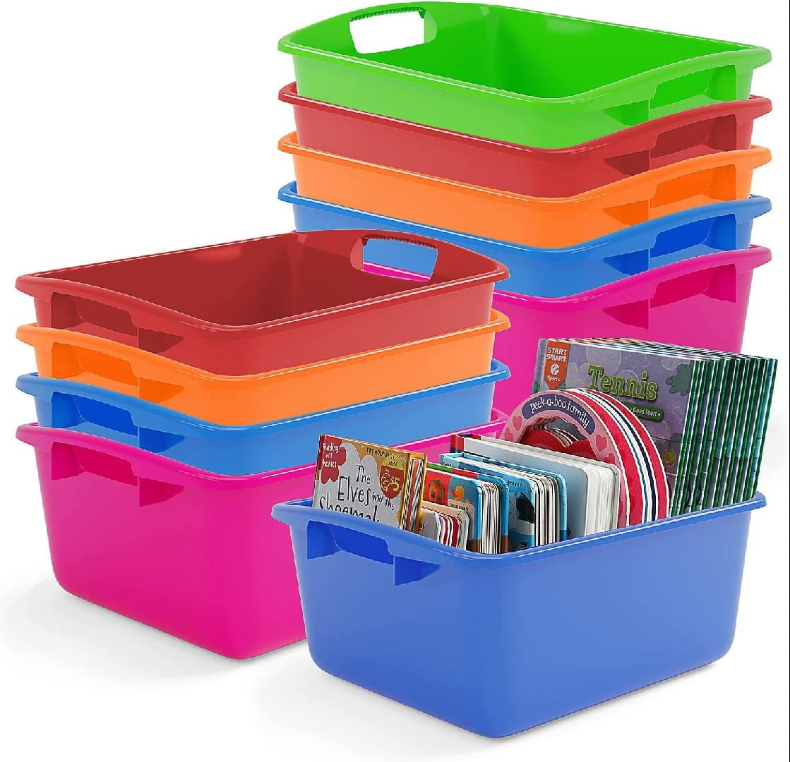 PT-205 Zilpoo 5 Pack – Paper Organizer Bins, Colorful Plastic Turn in Tray,  Classroom File Holder, Teacher Book School Supplies Storage