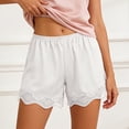 thumbnail image 7 of TrendOFT Anti-Chafe Shorts for Women Outerwear Thin Satin Lace Home Lounge Sleep Shorts White L, 7 of 7