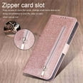 thumbnail image 2 of Dteck For Samsung Galaxy A10 / M10, Bling Wallet Case for Women, 3 Card Holder Folio Flip Glitter Pu Leather Folding Stand Magnetic Purse Case with Strap Zipper Coin Change Money Pocket , Rosegold, 2 of 7
