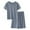Blue, variant on Timegard Summer Outfits for Women 2 Piece Round Neck T Shirts Shorts Loose Comfy Lightweight Lounge Sets