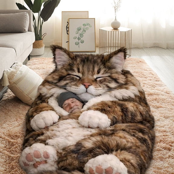 FYHALE Sleeping Bag for Adults, Cozy Self Warming Cat Sleeping Bag for Indoor Home Bedroom, 360° Wrap Cat Hideaways Pet Snuggle Sack for Sleeping Relax Play, 68.9"x31.5"