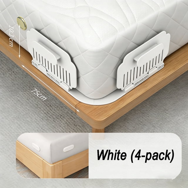Conjunto de portasbandas para un ajuste seguro, sin clips para camas queen, individuales y sobredimensionadas, instalación fácil sin agujas, sujetadores reutilizables para sábanas