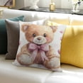 thumbnail image 3 of Patifu Cute Kawaii Bear Cushion Cases Kawaii Dreamy Bow Throw Pillow Covers for Girls,Pink Romantic Princess Bowknot Pillow Covers,Cartoon Animal Decorative Square Pillowcases 24x24in, 3 of 5