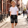 thumbnail image 4 of ATOGUTA Boys Denim Shorts Cute Summer Trendy Fashion Jean Shorts High Waist Straight Leg Clothes Jorts Size 1T-12, Black, 4 of 5
