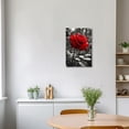 thumbnail image 3 of ZHONGYUTONG Red Rose Canvas Wall Art Elegant Rose Flower Painting Prints Blooming Floral Picture Romantic Artwork for Girls' Bedroom Framed (12.00" x 18.00"), 3 of 6