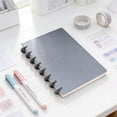 thumbnail image 1 of shyuyusa Solid Color Mushroom Button Loose-Leaf Notebook Writing Pad for Daily Journaling Work Record and Life Log Organization, 1 of 6