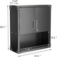 thumbnail image 5 of Ataucjin Garage Wall Cabinet, Heavy Duty Steel Hanging Cabinet with Shelves & Locks, Upper Floating Storage Organizer for Warehouse, Workshop, Kitchen, Black, 5 of 6