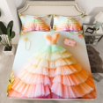 thumbnail image 2 of Feelyou Fashion Girl Dress Full Size Sheets, Dreamy Princess Style Bed Sheets, Chic Flower Floral Sheet Sets, Super Cozy Room Decor, 4pcs, 2 of 7