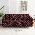 thumbnail image 2 of Pattern Sofa Slipcover Stretch Arm Chair Large Sofa Slipcover Leather Furniture Protector for 3-Seat Sofa,Chocolate, 2 of 8