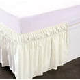 thumbnail image 4 of Wrap Around Bed Skirt Three Fabric Sides Elastic Dust Ruffled 16 Inch Tailored Drop,Easy to Install Fade Resistant-Ivory, Twin/Full, 4 of 5