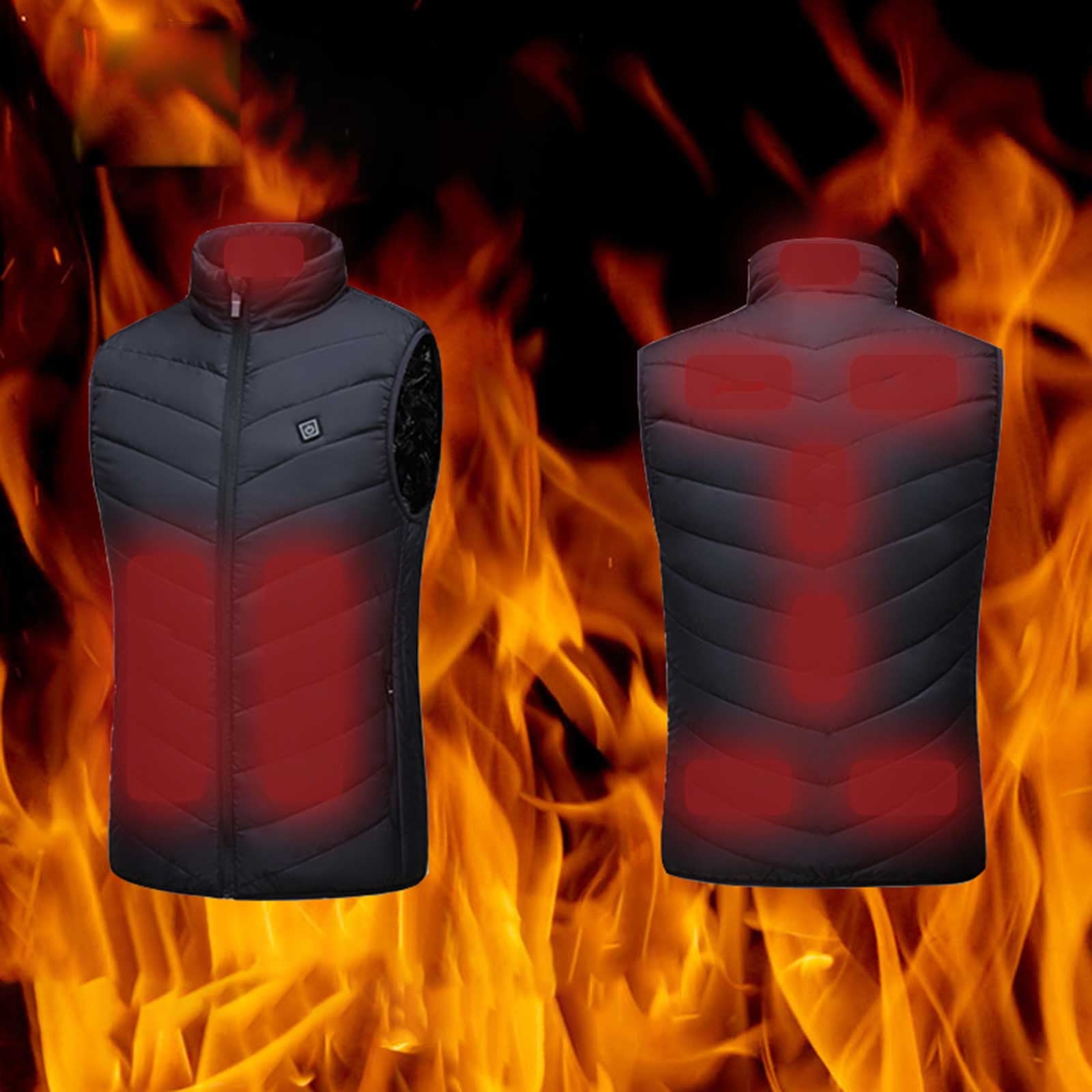 Brnmxoke Lightweight Heated Vest for Men Women, Electric USB Heating Vest for Winter Warm,Heated Vest Warm Coat Out-Wear Black XXXXXL