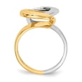 thumbnail image 2 of Solid 14k Yellow and White Gold Two Tone Fashion Swirl O Ring Band Size 8.5, 2 of 6
