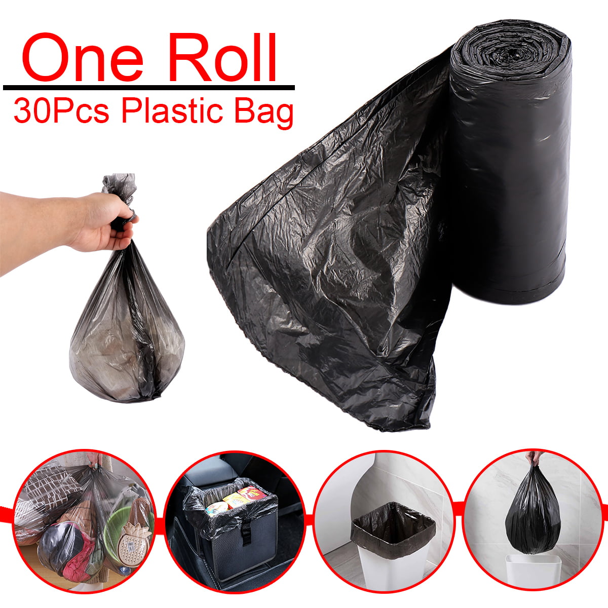 1 Roll Small Garbage Bag Trash Bags Durable Disposable Plastic Home ...