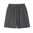 thumbnail image 4 of HAiming Mens Casual Shorts Summer Beach Linen Shorts Drawstring Elastic Waisted Loose Knee Length Pants with Pockets, 4 of 6