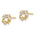 thumbnail image 2 of Finest Gold 14K Yellow Gold Madi K CZ Love Post Earrings, 2 of 3