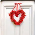 thumbnail image 5 of Valentines Day Heart Shaped Tulip Wreath Floral Wreath Handmade Artificial Flower for Girlfriend or Mother Multifunctional-37cm, A3-Red, 5 of 9