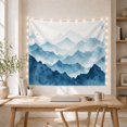 thumbnail image 5 of Mountain Landscape in Blue Watercolor, Tranquil Minimalist Art for Nature Lovers, Scenic Wall Art, Housewarming Gift Tapestry Wall Hanging for Living Room, Bedroom and Dorm, 5 of 7