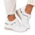 thumbnail image 2 of Chaussures de Sport à Lacets Compensées pour Femmes Vulcanisées Décontractées Confortables, 2 of 3