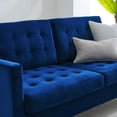 thumbnail image 5 of Tufted Sofa, Velvet, Blue Navy, Modern Contemporary Urban Design, Living Lounge Room Hotel Lobby Hospitality, 5 of 9