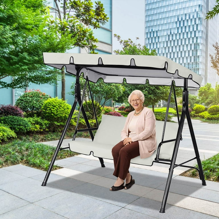Garden Swing Patio Swing Canopy Set,Outdoor Swing Canopy Top Cover