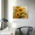 thumbnail image 4 of Onetech Oil Painting Art Hand Painted Sunflowers 20x16in/16x12in Canvas Prints Wall Art for Living Room Bedroom Office Decor 20x16in, 4 of 6