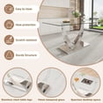 thumbnail image 4 of SUDICA 63 Inch Rectangular Clear Tempered Glass Dining Table 1 Piece, Silver U-Shaped Metal Base for Dining Room Kitchen Apartment, 4 of 9