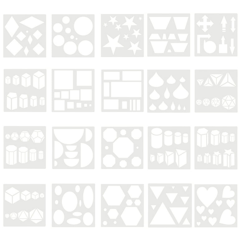 NUOLUX Templates Drawing Template Shape Stencils Stencil Painting Basic  Geometry Kids Diy Hollow Graphic Scrapbooking Art