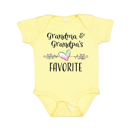 

Inktastic Grandma and Grandpas Favorite- Heart Grandchild Gift Baby Boy or Baby Girl Bodysuit