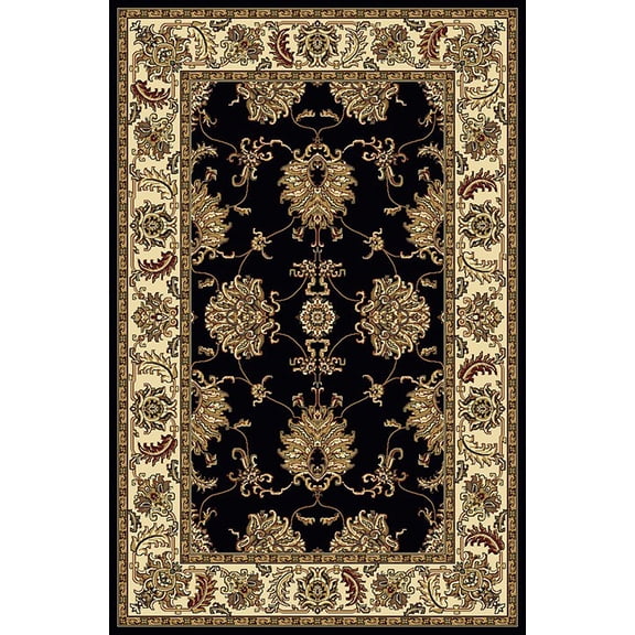 Radici Usa Noble Area Rug 1330 Black European Bordered 3' 3" x 5' 4" Rectangle