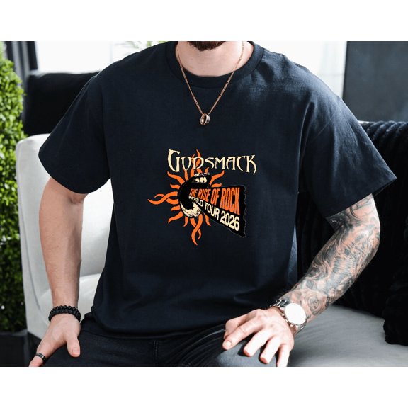 Godsmack The Rise of Rock World Tour Concert Music Unisex T-Shirt, up to size 3XL.