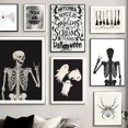 thumbnail image 4 of Nordic Halloween Skeleton Witchy Gothic Ghost Canvas Painting Pumpkin Bats Cat Poster Prints Wall Art for Living Room Decoration, 4 of 5