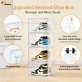 thumbnail image 3 of New 8 Pack Shoe Boxes Stackable, Large Shoe Storage Organizer with Lids,Drop Side Shoe Containers for Entryway,Sneaker Storage Fit up to US Size 13 for Men/Women(13’’x 10.6”x 8.3”), 3 of 7