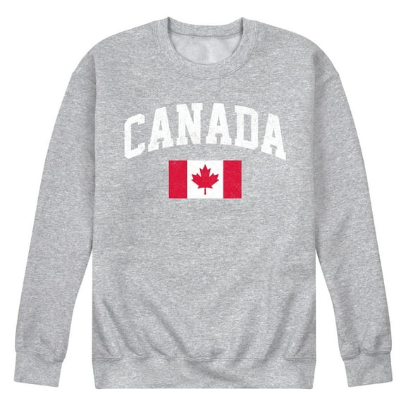 Instant Message - Canada Flag - Men's Crew Neck Fleece Pullover