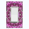 thumbnail image 1 of Metal Light Switch Plate Cover Purple Mandala Ice Flower Tile Pattern MDL051, 1 of 13