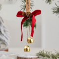 thumbnail image 1 of Hangs Wreath Front Yard Gold With Red Bow And Berry Hanging Pendant For Holiday Decoration, 1 of 4
