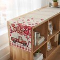 thumbnail image 6 of Table Runners 90 Inches Long Dress Scarves, Valentine's Day Farmhouse Coffee/Dining/Kitchen Table Runner for Living Room, Pink Love Balloons Trees Truck Plaid Beige 13x90 Inch, 6 of 9