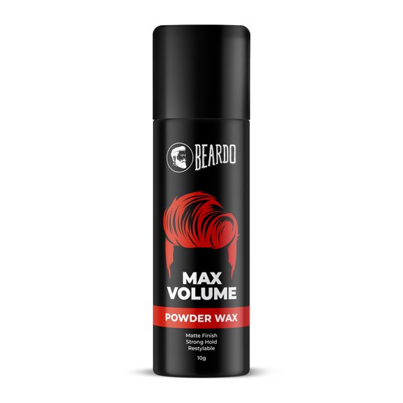 Beardo Cire en Poudre Volume Max, 10 g / Cire Capillaire en Poudre pour Hommes / Cire Coiffante pour Fini Mat / Tenue Forte et Poudre Capillaire Restylable pour Hommes / Cire en Poudre Volumisante pour Cheveux Super Légère