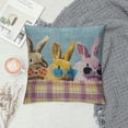 thumbnail image 2 of Happy Easter Covers , Easter Cute Rabbit Outdoor Decorative Throw Pillows for Couch, Colored Buffalo Plaid Spring Cushion Cover Set of  Farmhouse Linen Pillowcase for Couch Home Sofa Rooms, 2 of 5