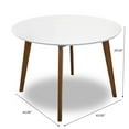 thumbnail image 2 of CoSoTower Contemporary Dining Table with Smooth White Finish and Solid Wood Base 43" Diameter X 29.5" H Kitchen Dining Room Circle Dinner Pedestal Table, 2 of 9