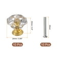 thumbnail image 2 of Uxcell 10 Pcs Crystal Drawer Knobs 24 mm Dresser Pulls Knobs for Cupboard, Clear/Gold, 2 of 6
