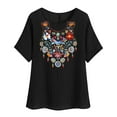 thumbnail image 2 of Yuwull Womens Tops Going Out Tops For Women Women'S Fashion Print Tees Casual Crew Neck Raglan Short Sleeve Loose T Shirt Linen Blouses Summer Tops For Women On ClearanceL, 2 of 4