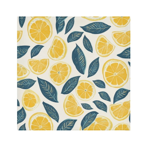 Napkin Satin Napkin 20*20Inchx1 Kitchen Towel Dinner Plate Towel Decorative Towel Napkin Tea Towel Suitable For Kitchen Table Sliced Lemon Yellow